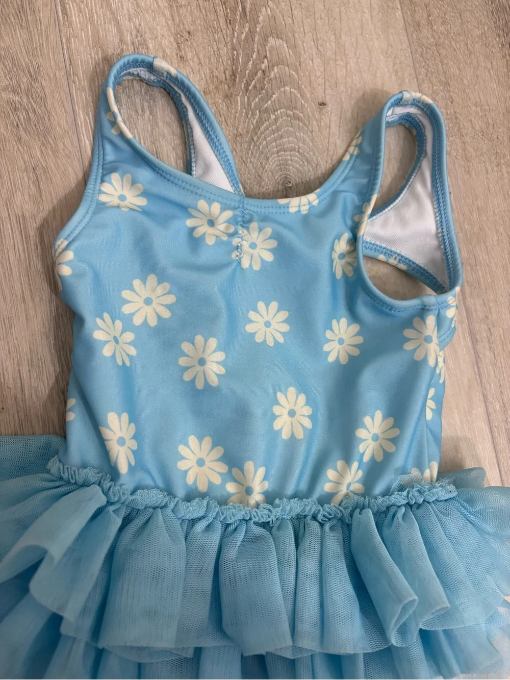 Cat & Jack Light Blue Daisy Tutu Swimsuit